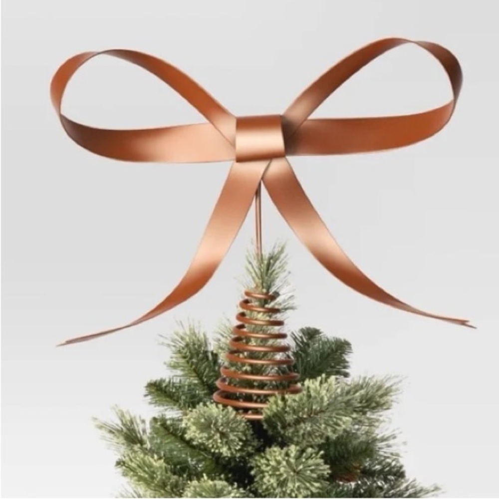 8.6" Metal Bow Christmas Tree Topper Bronze - Wondershop™